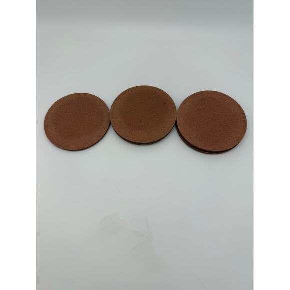 Vtg Egyptian Camel Leather Brown w/Gold Detail Set of 5 Coasters Drinkware - Picture 5 of 6